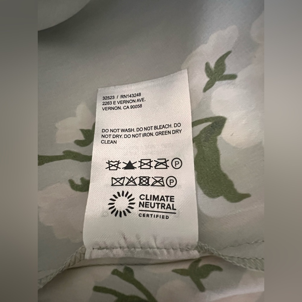 Reformation Veria Silk Halterneck Maxi Gown Green Silk Floral Dress Size XS - Picture 7 of 7